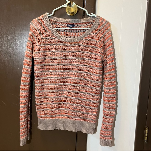 Anthropologie Splendid Hudson Stitch Stripe Pullover Wool Linen Blend Sweater S - Picture 8 of 8